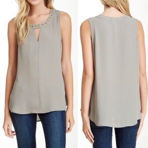 Bellatrix Keyhole Sleeveless Sheer Studded Tunic M